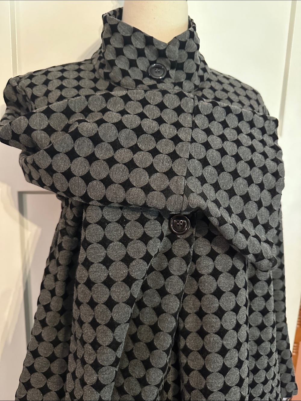 bryn Walker 2-piece polka dot black gray S/M Lagenlook jacket & skirt set - Picture 5 of 16